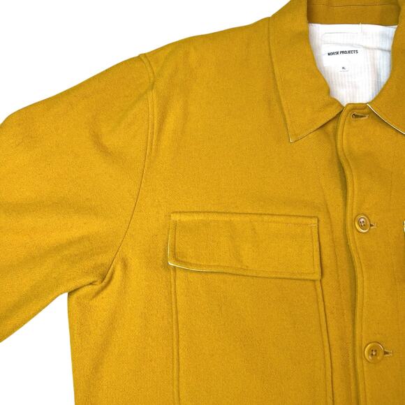 Norse Projects Men's Kyle Wool Shirt Jacket Mustard Yellow Size XL - Picture 6 of 13